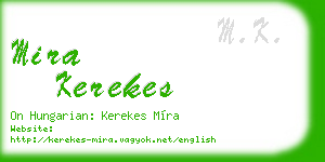 mira kerekes business card